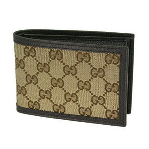 Gucci Wallet Bifold GG Canvas Beige Brown